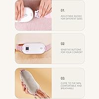 Vista 3 de Almohadilla térmica menstrual inalámbrica portátil con 3 niveles de calor y 3 modos de masaje de vibración, cinturón eléctrico de calentamiento