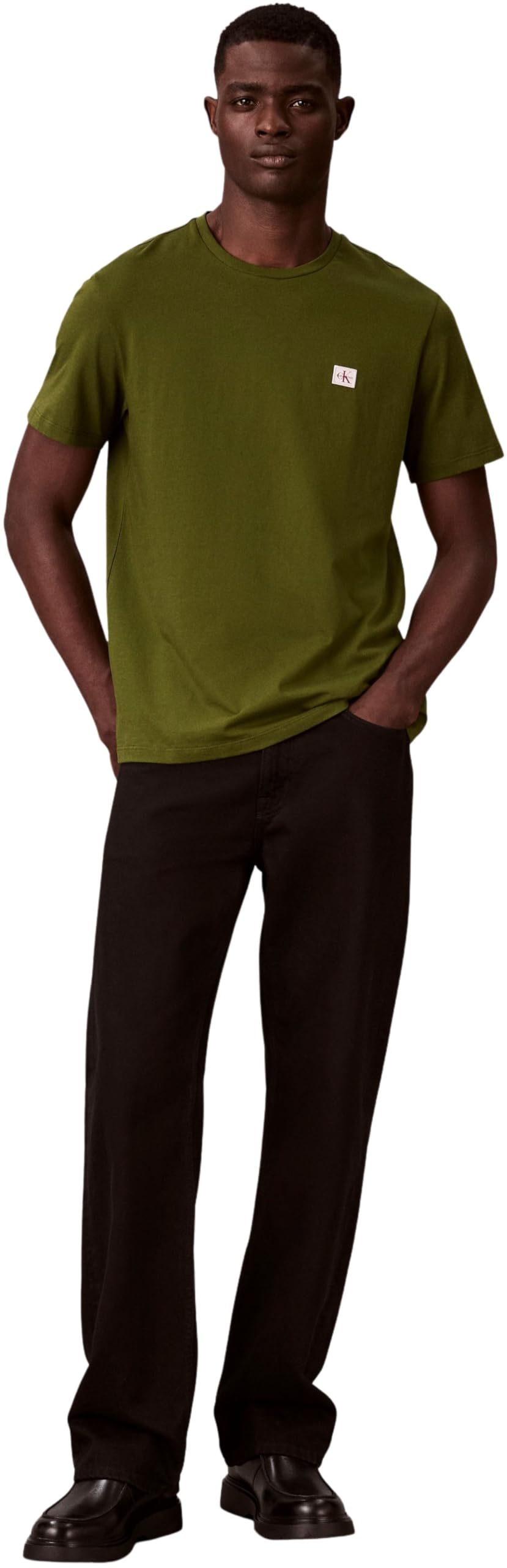 Calvin Klein Męska koszulka z logo SS 30S Classic TEE LV04RC272G koszulki, zielona (Medieval Forest), M, Zielony (średniowieczny las), M