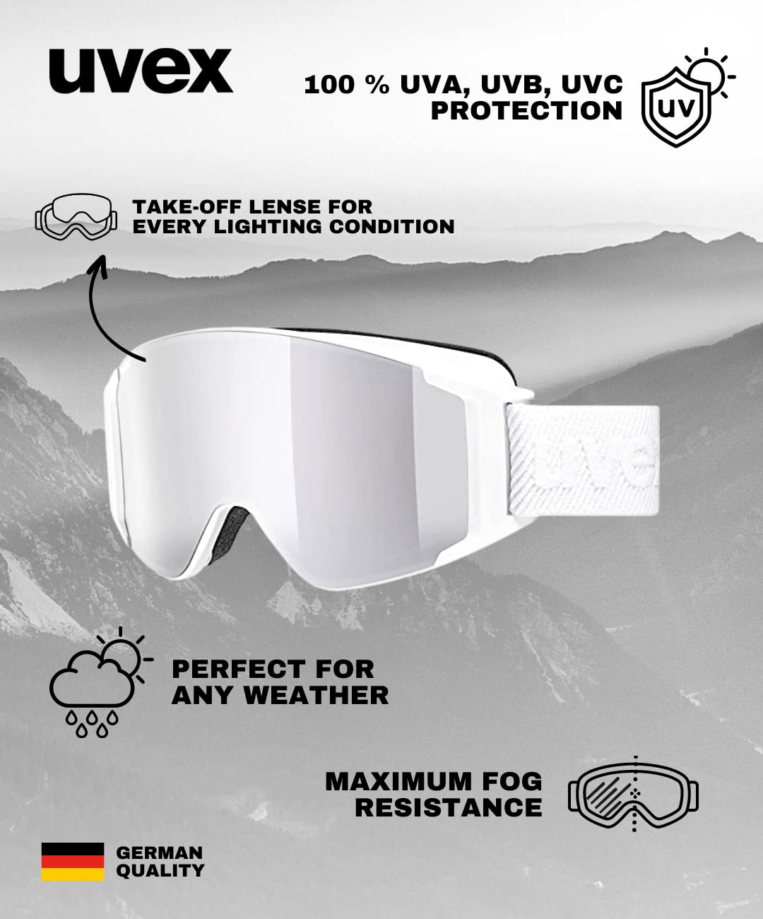 Uvex Occhiali da sci unisex G.gl 3000 (confezione da 1)