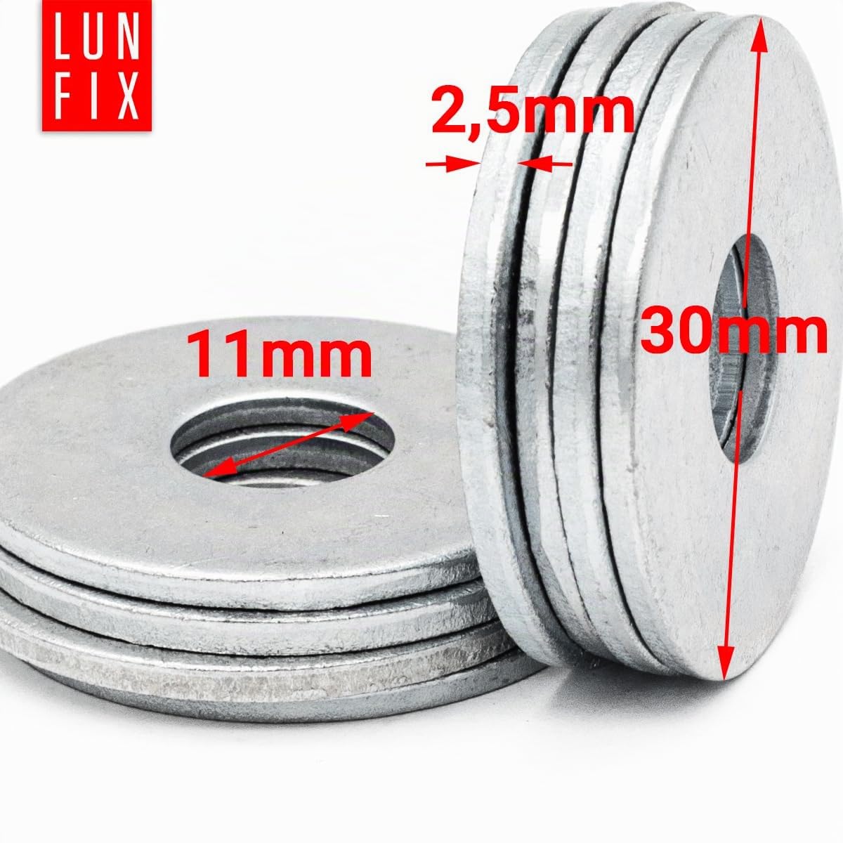 Tige filetée Set M10 x 1000 mm 10 pièces acier galvanisé 4.8 DIN 976 avec écrous DIN 934 et rondelles DIN 9021 - goujon fileté M10 boulon vis longue métrique complet tige fixation métal
