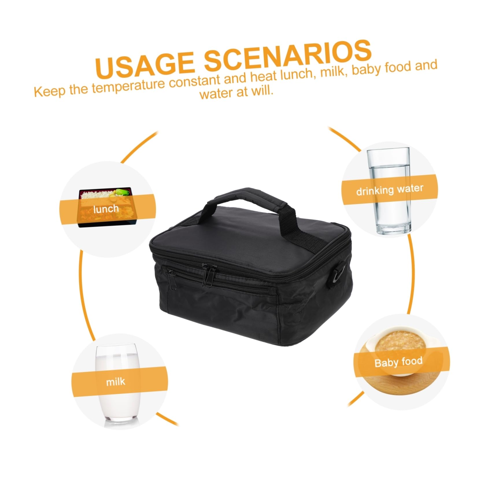 Zerodeko 12v Heiz Lunchtasche aus Oxfordstoff und Abs für Unterwegs