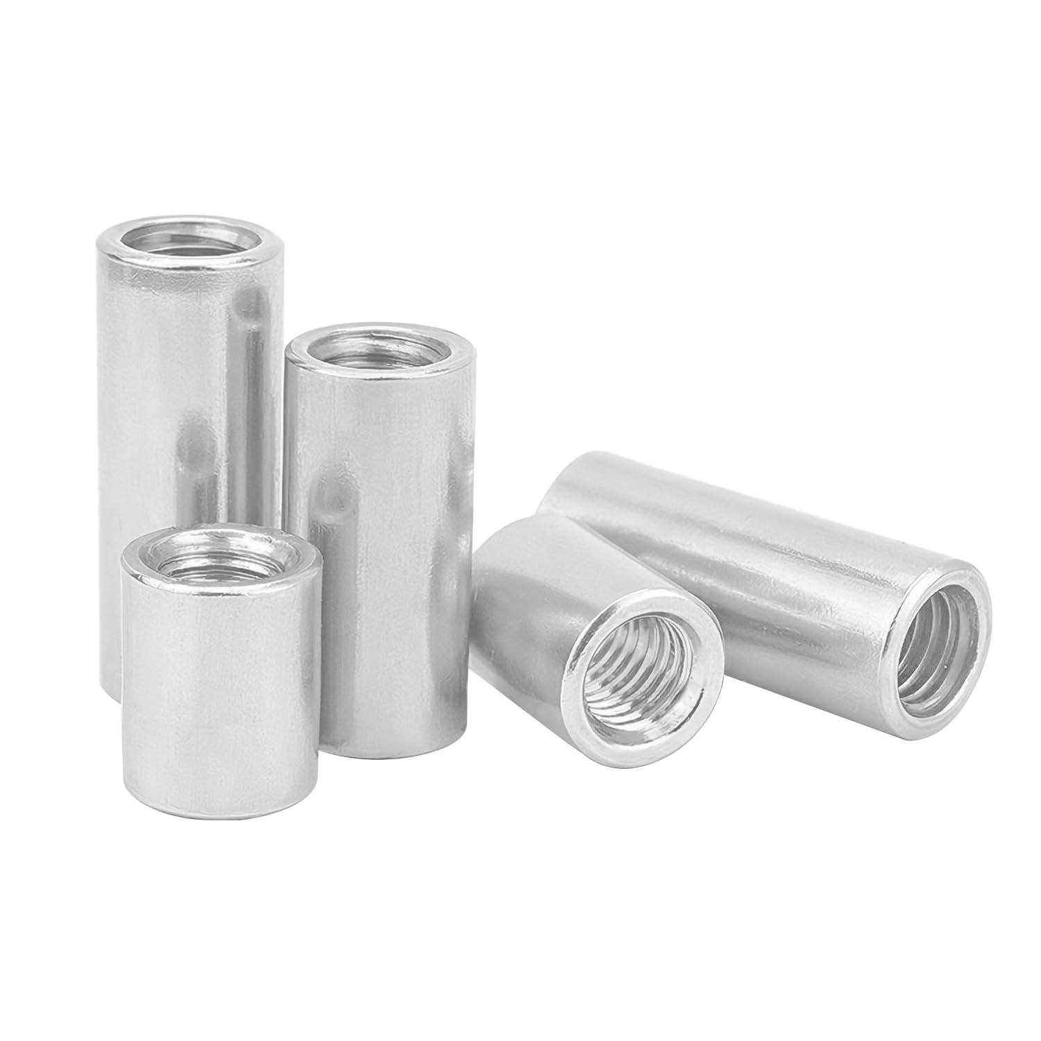 20 Pezzi Dado a Barra Lunga, Dadi di Accoppiamento Cilindrici, in Acciaio Inox 304, M4×8×8mm Dado Rotondo per Casa e Industriale