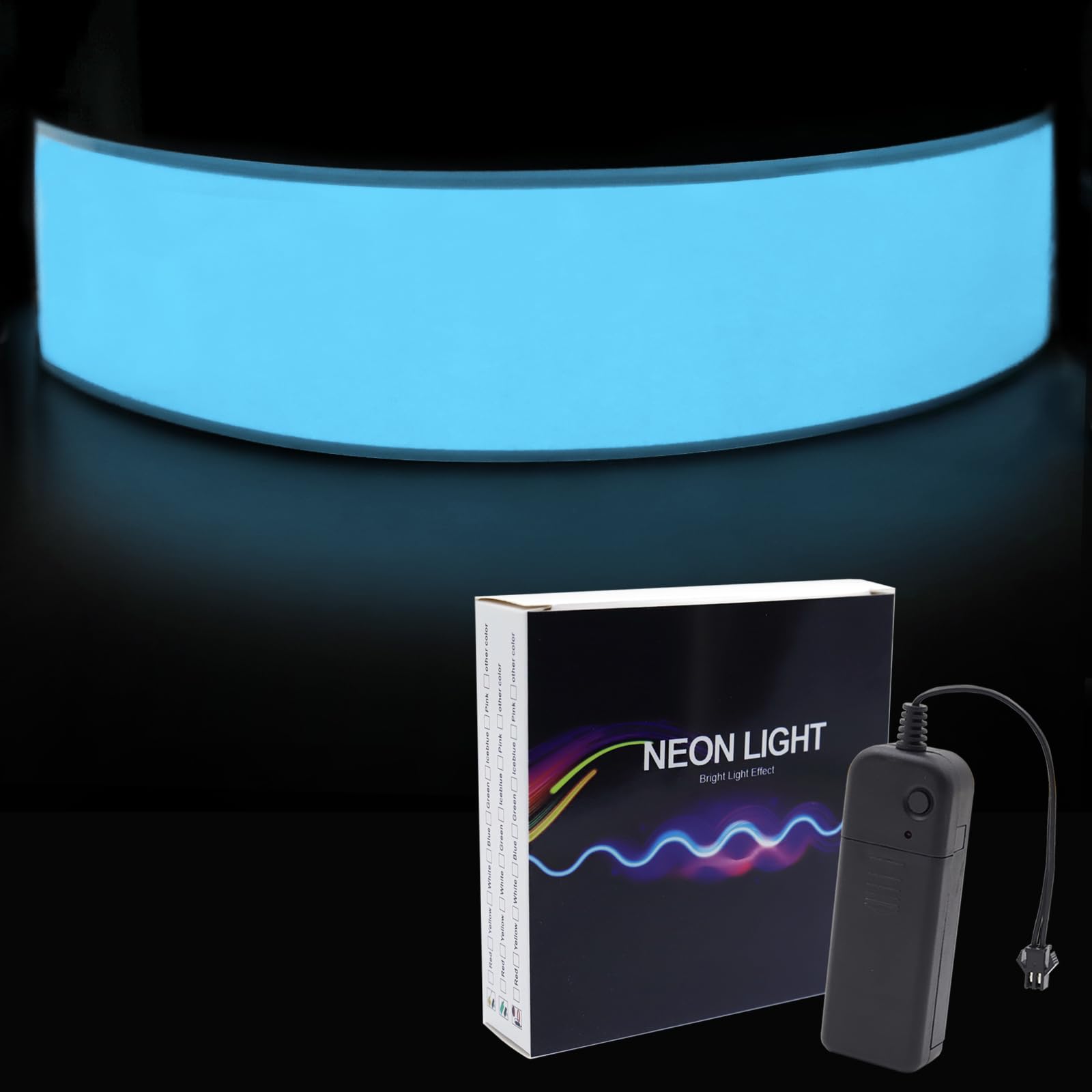 El Panel Light 3Modes Continuous/Slow Flash/Fast Strobe,Electroluminescent Flexible Cuttable Luminescent Soft Sheet for Mask DIY Cosplay Party (LightBlue, 30X5)
