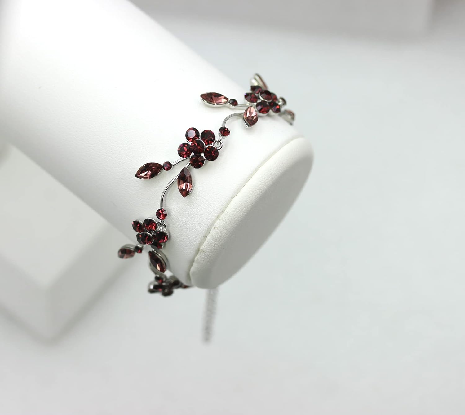 Faship Gorgeous Rhinestone Crystal Floral Necklace Earrings Set