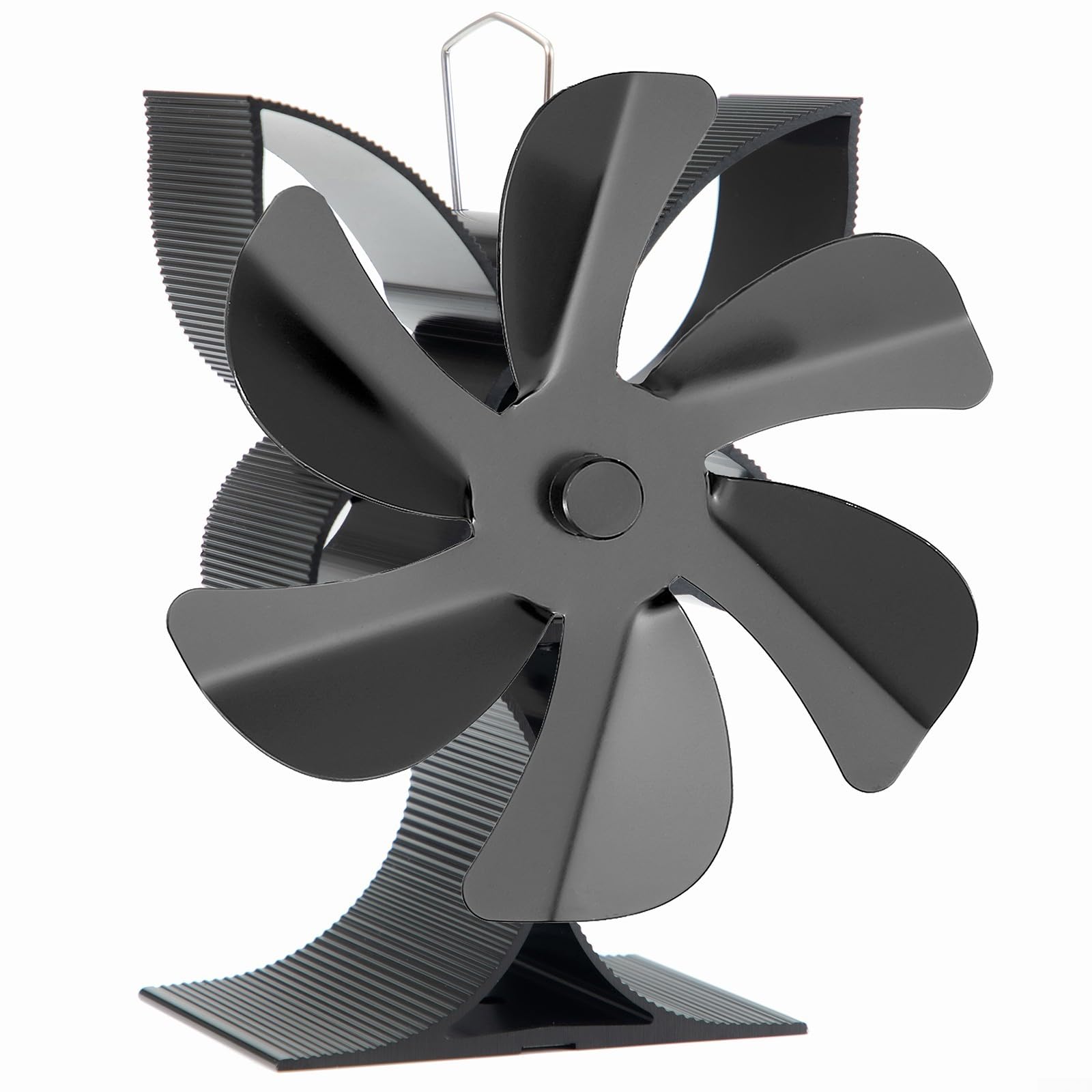 Ventola per stufa alimentata a calore per bruciatori a legna 6 pale ventilatore per camino efficiente circolazione dell'aria calda silenziosa corpo in alluminio protezione da surriscaldamento nessuna