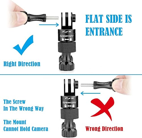 Miniatura 4 de Soporte de manillar de bicicleta para GoPro (rotación de 360 y bloqueo en cualquier dirección) de 0.6 a 1.3 pulgadas, todo aluminio para manubrio de
