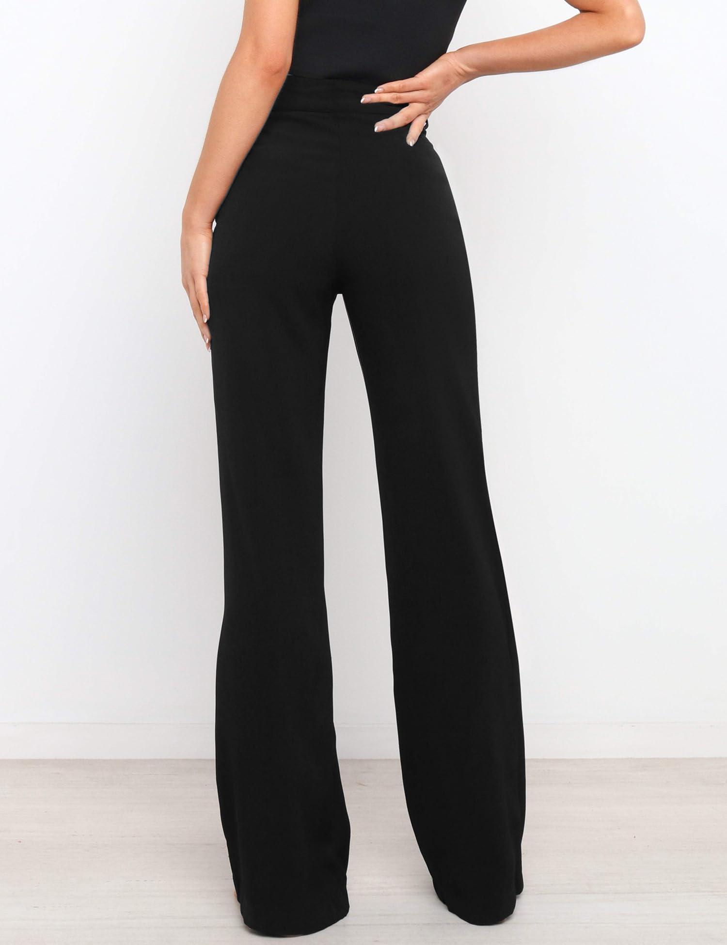 Pantalones Casuales de Pierna Ancha de Cintura Alta para Mujer, Pantalones de Vestir con Corte de Bota para Mujer, Pantalones de Trabajo con Bolsillos para Mujer