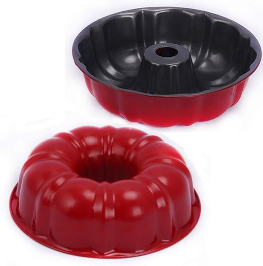 Miotlsy Fluted Ring Cake Tin Ø25cm (9.8"), Ring Cake Pan NonStick
