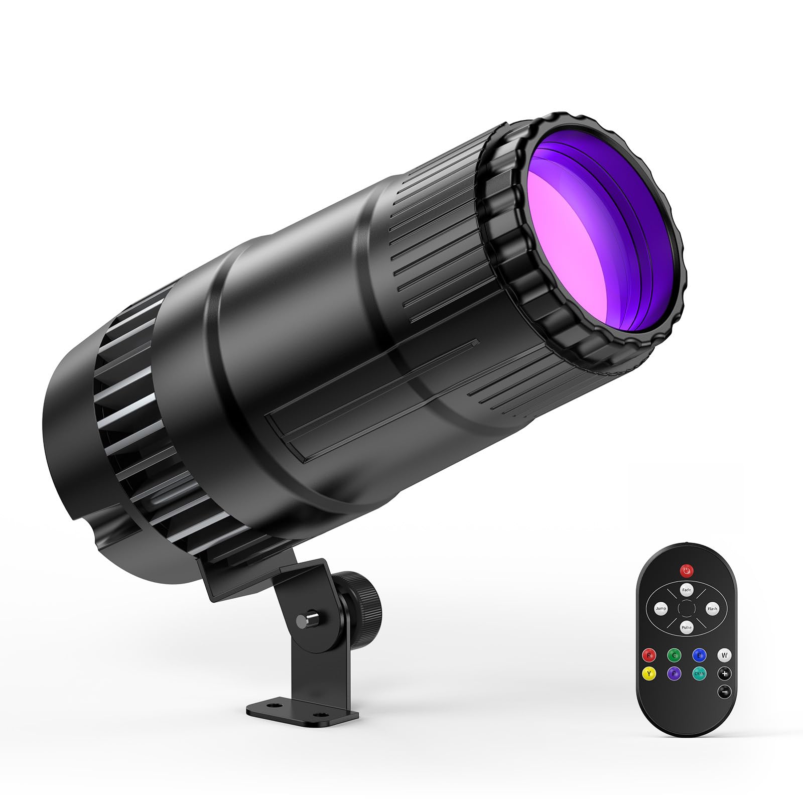 LED Pin Spot Luce 30W RVBW Beam LED Proiettore 4 modalità con Telecomando Spotlight Luce da palcoscenico per Sfera a specchio Feste Bars Matrimoni
