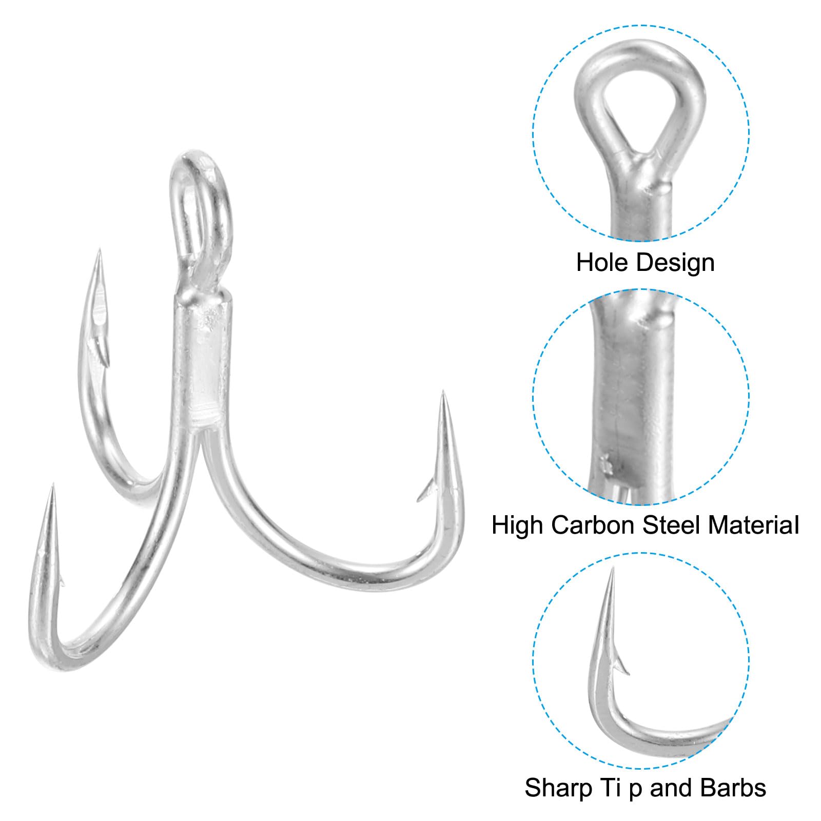 PATIKIL 2/0# Fishing Treble Hooks - Image 4