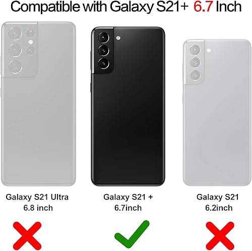 Miniatura 7 de HianDier Compatible con Samsung Galaxy S21 Plus - Funda tipo cartera 5G de 6.7 pulgadas, delgada, funda protectora con ranura para tarjeta de