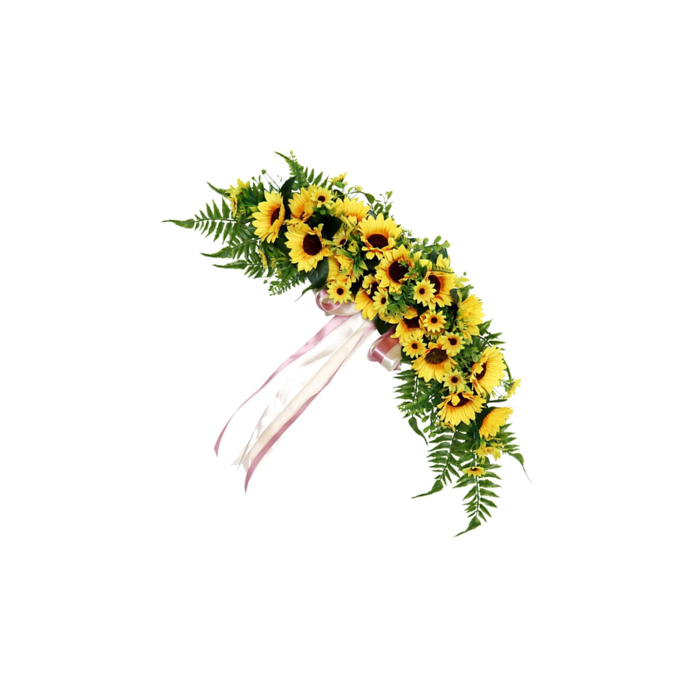 ALCXAZS Graceful Artificial Floral Swag Wedding Arch Flower Featuring Stunning Sunflowers Swag Complementing Event Themes Artificial Sunflowers With