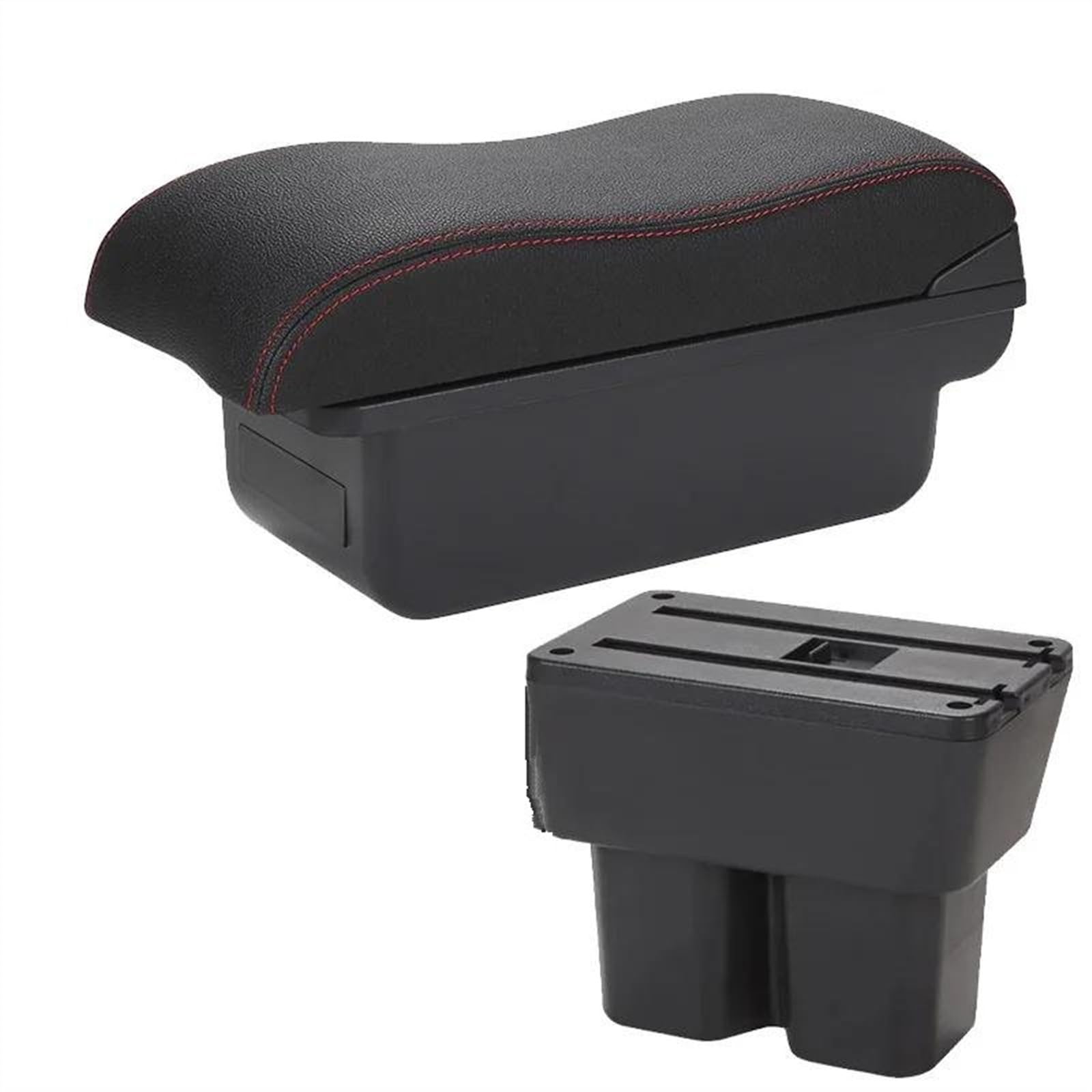 NOHEEU Car Armrest Box 2018-2024 Retrofit Parts Storage Interior Details Accessories For Jimny JB74(C1 Black red NO USB)