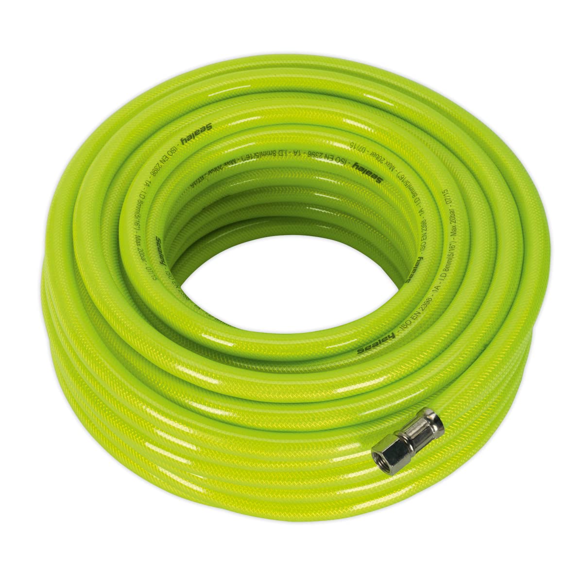 Sealey Air Hose High Visibility 20M x 8mm With 1/4"" BSP Swivel Unions AHFC20