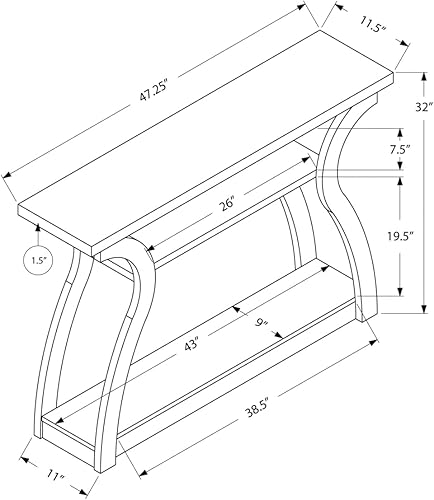 Miniatura 2 de Monarch Specialties MESA CONSOLA I, NEGRO Negro -,Blanco,https://www.amazon.com/dp/undefined
