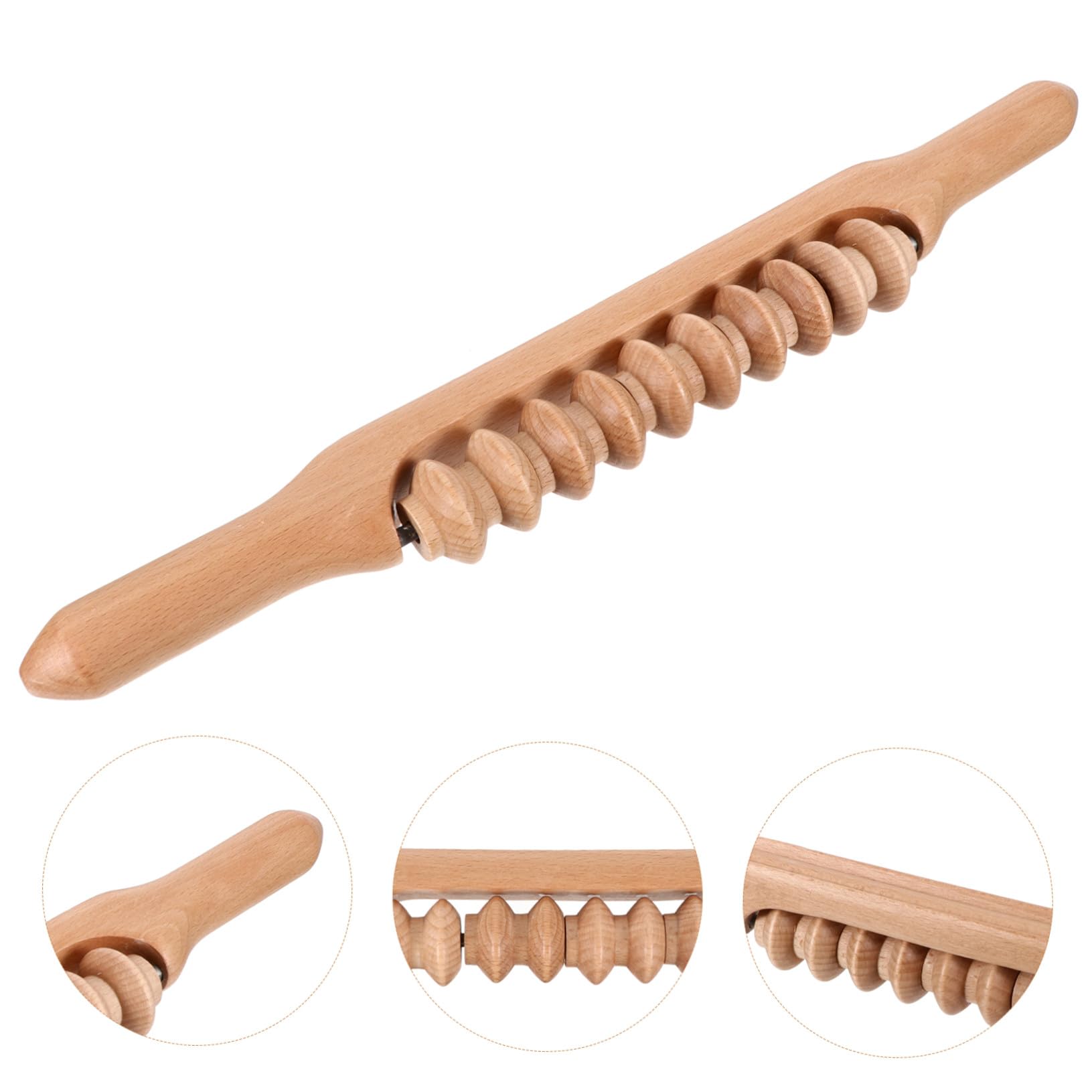 Rodillo de Masaje de Madera para Aumentar la Flexibilidad y Reducir la Fatiga, Herramienta para Hombros y Piel, Adecuado para Deportistas y Atletas