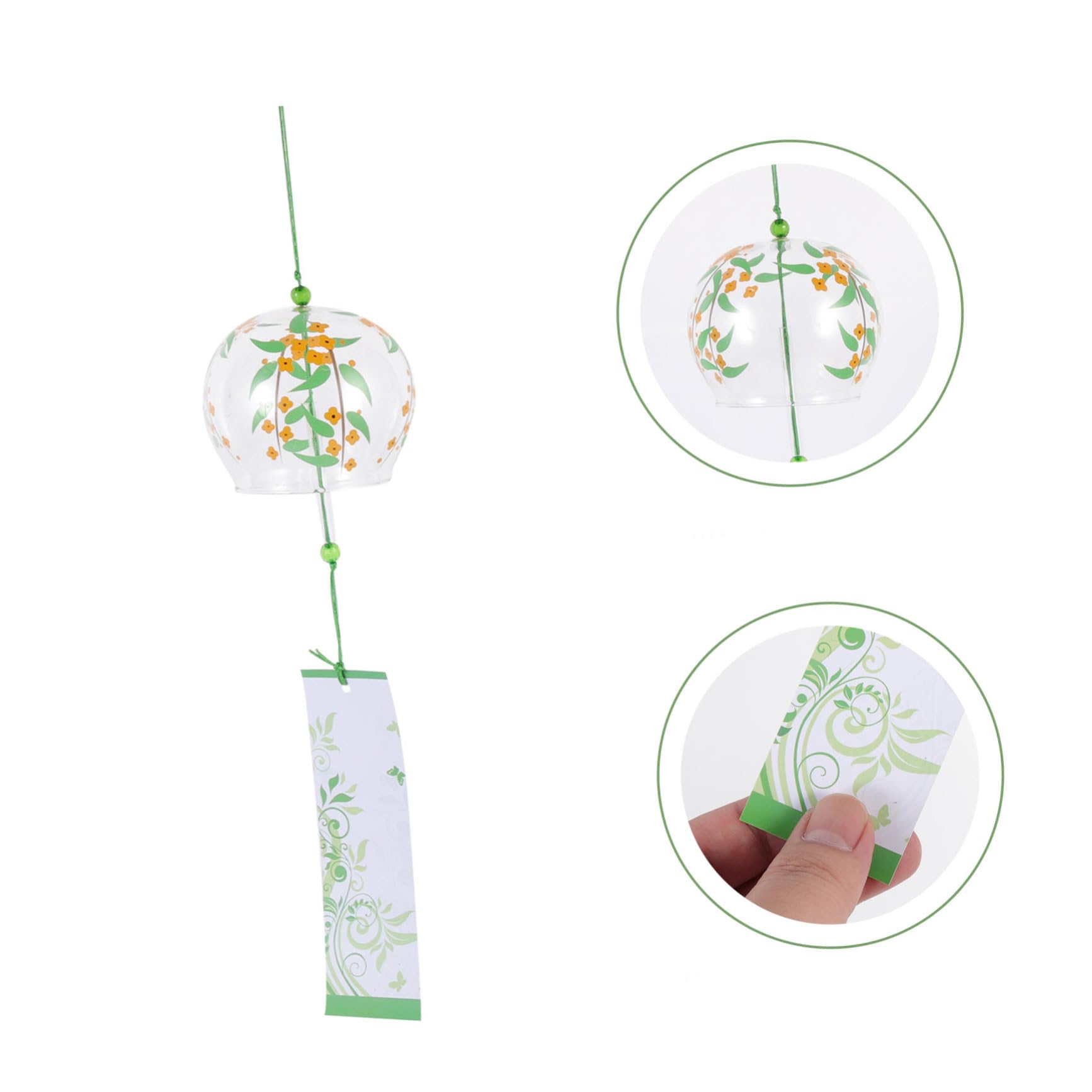 Abaodam Campanelli Vento in Vetro 4 Pezzi per Decorazioni da Giardino e Cortile, Sospesi per Ambiente Rilassante Stile Semplice e Moderno