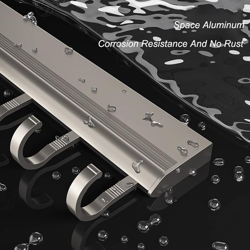 Porta Utensili Da Cucina Senza Fori - 2 Pezzi Con 10 Ganci, Grigio, In Alluminio Aerospaziale - Foto 6