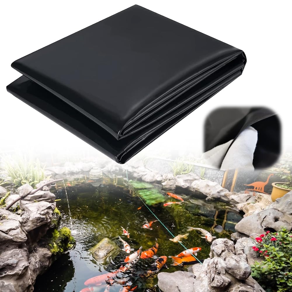 HEKOBAG Telo per Laghetto da Giardino 2x2m Grande Rivestimento per Laghetti Pellicola Impermeabile per Laghetto Telo Laghetto per Fontane, Ruscelli, Laghetti per Pesci, 0.2mm Nero
