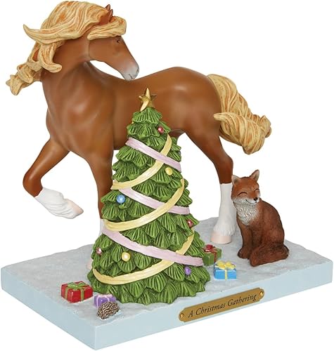 Miniatura 2 de Enesco The Trail of Painted Ponies a Christmas Gathering Figurilla, 7.3 pulgadas, multicolor