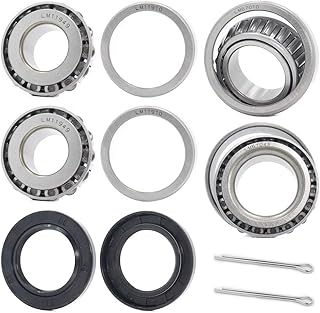 2 Set Fits for 1-1/4'' 3/4'' Axles Trailer Wheel Hub LM11949 Bearings Kit, LM11949/10 LM67048/10, 03813TC Seal OD 59.15mm, Cotter Pin.