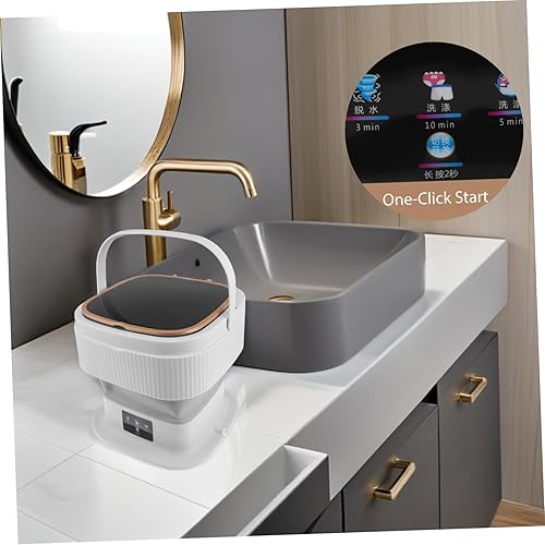 Miniatura 6 de Homoyoyo Mini lavadora portátil 10l ropa interior calcetín lavadora para ropa de bebé viaje camping compacto lavandería aparato bajo ruido operación