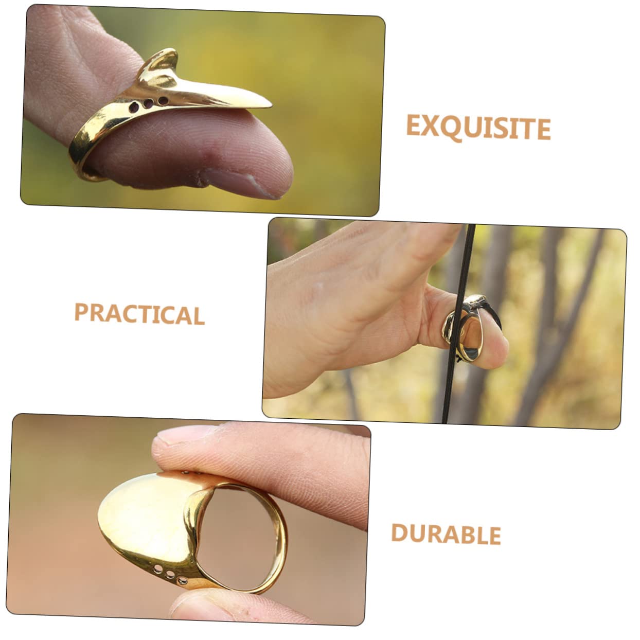 BESPORTBLE Archery Thumb Ring Professional Brass Ring Portable Finger Guard Archery Accessory