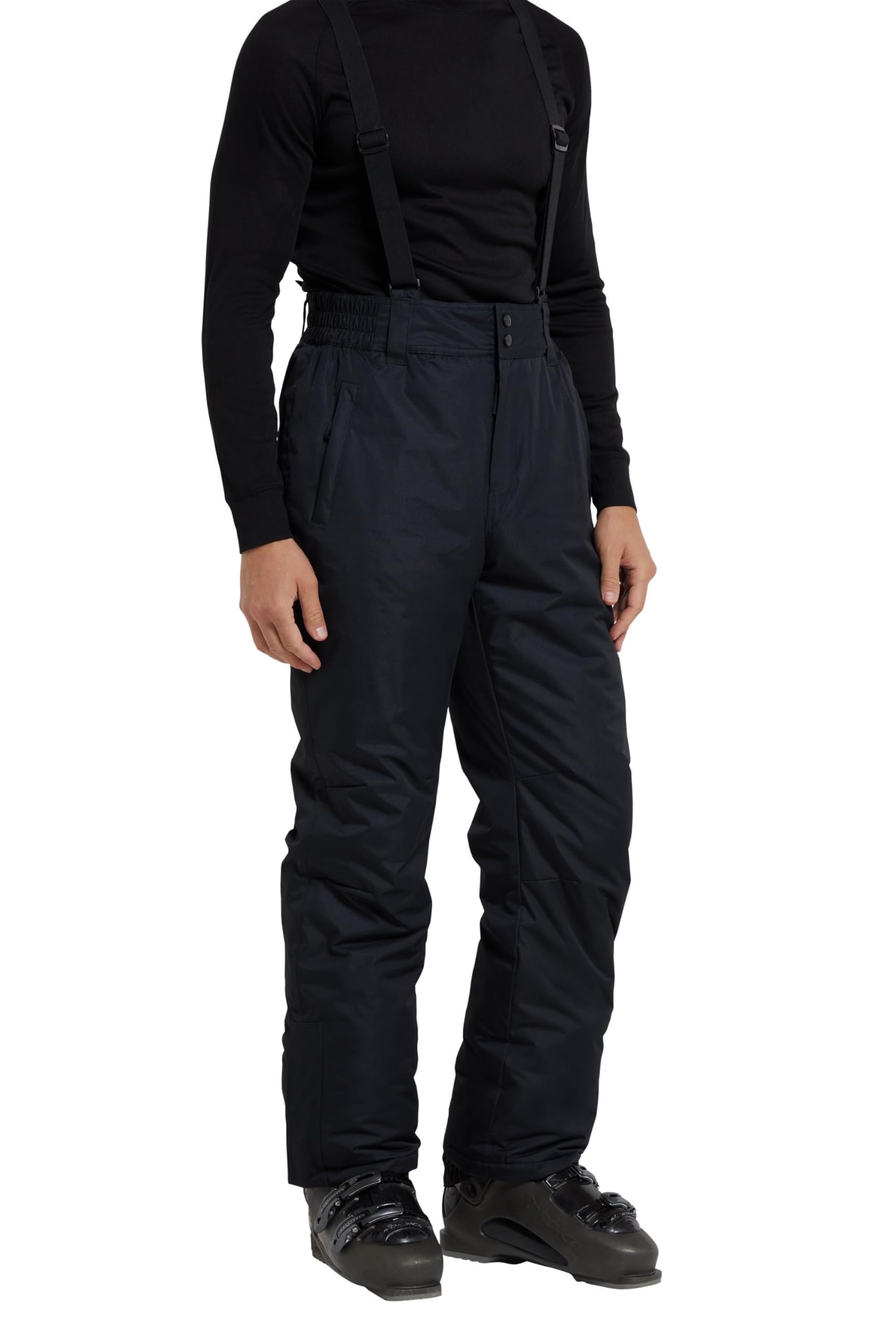 Mountain Warehouse Dusk II Mens Ski Pants - Warm Padded Fleece Lined Trousers, Thermal Tested -20 °C & Snowpoof - Winter Skiing, Winter Sports, Walking Black L