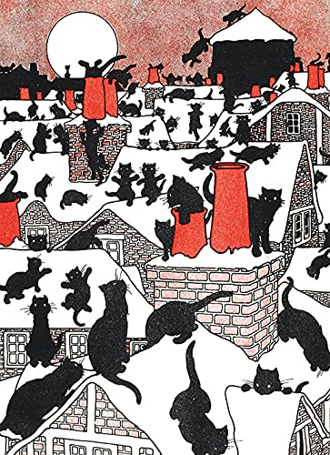 Museums & Galleries A Black Cat Holiday by Charles Robinson Pack of 8 Christmas Cards, Multicolour, Size 178 x 130mm