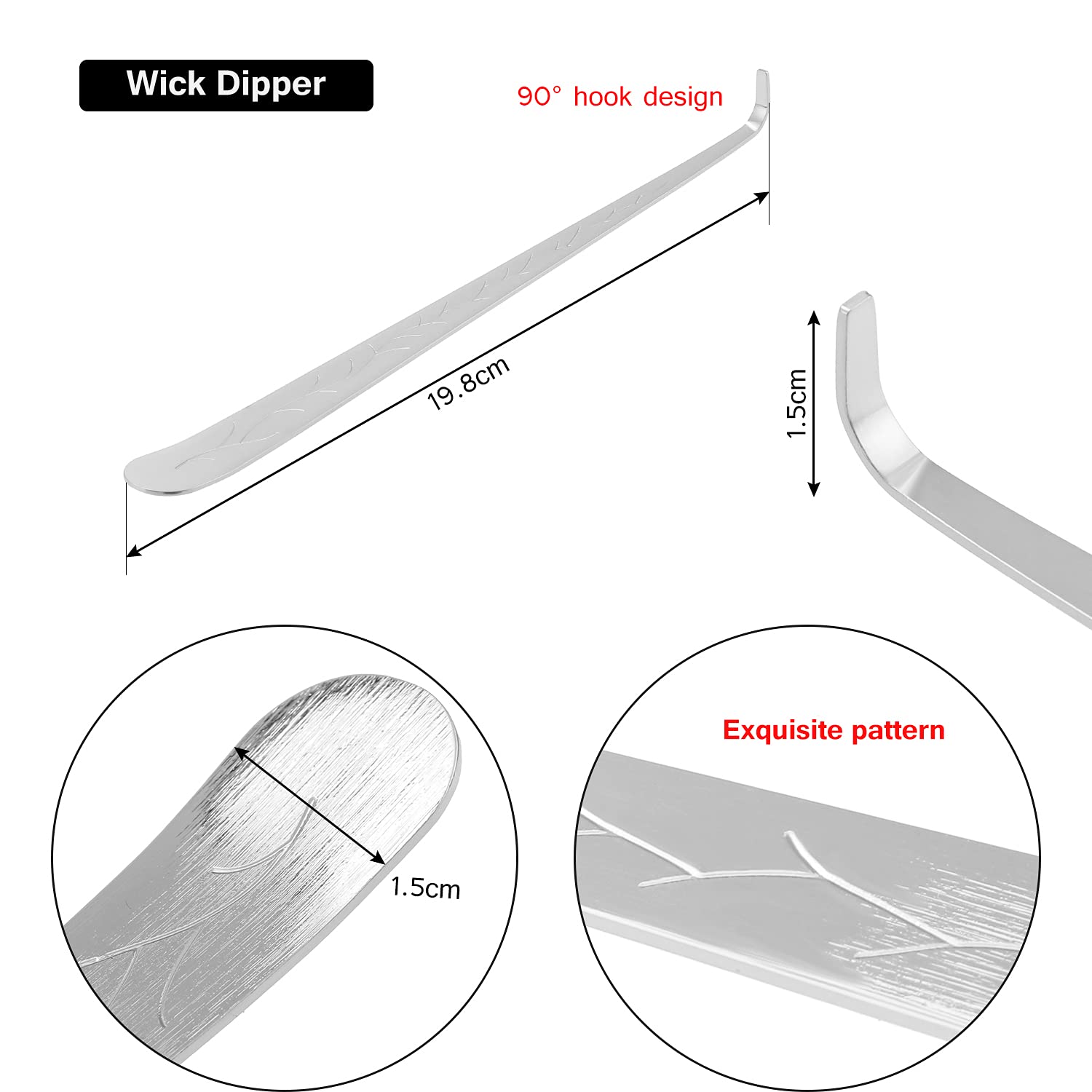 Set Accessori Per Candele In Acciaio Inox - Spegnitore, Taglia Stoppino, Mestolo E Vassoio, Colore Argento - Foto 4