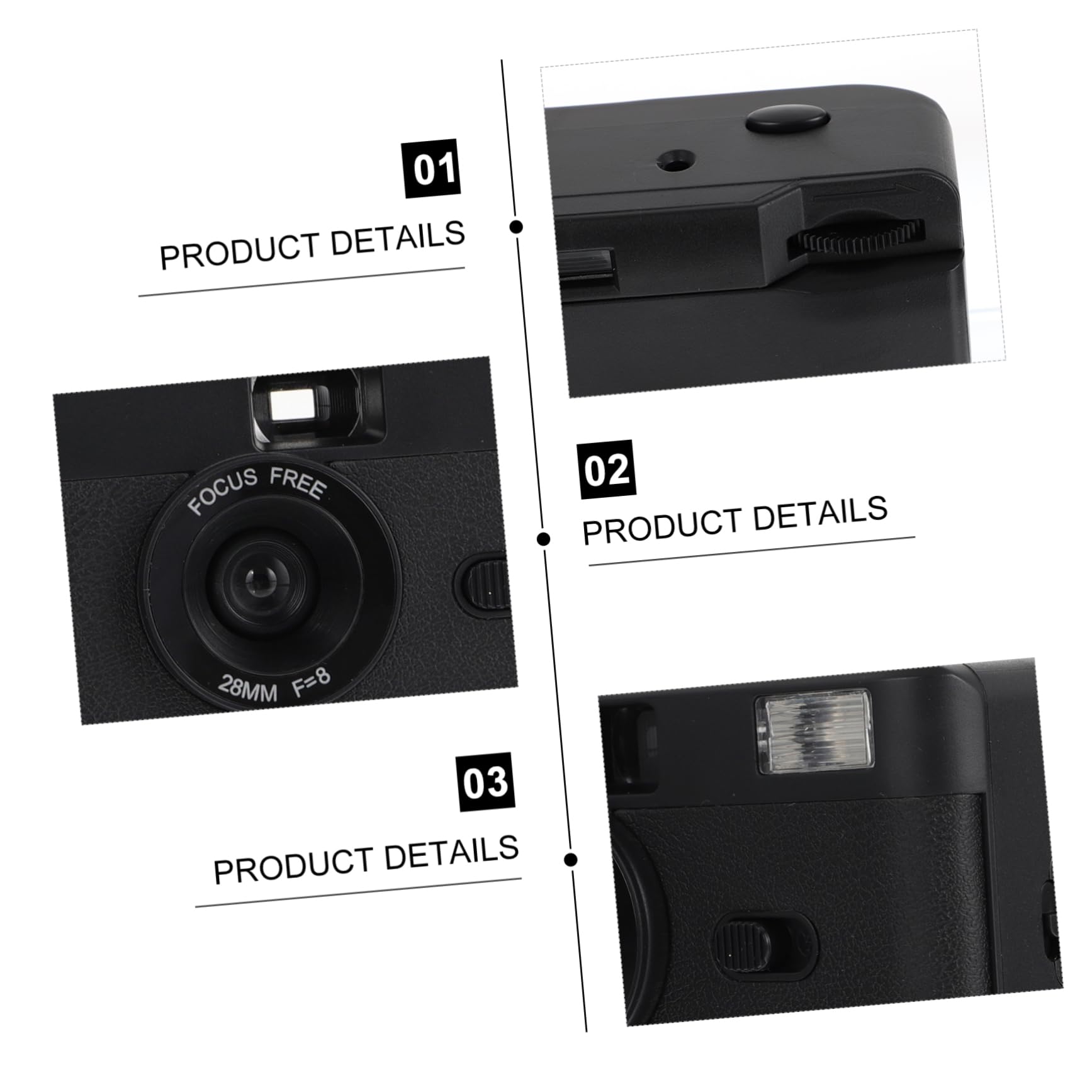 Macchina Fotografica Analogica Riutilizzabile Flash Integrato Nero