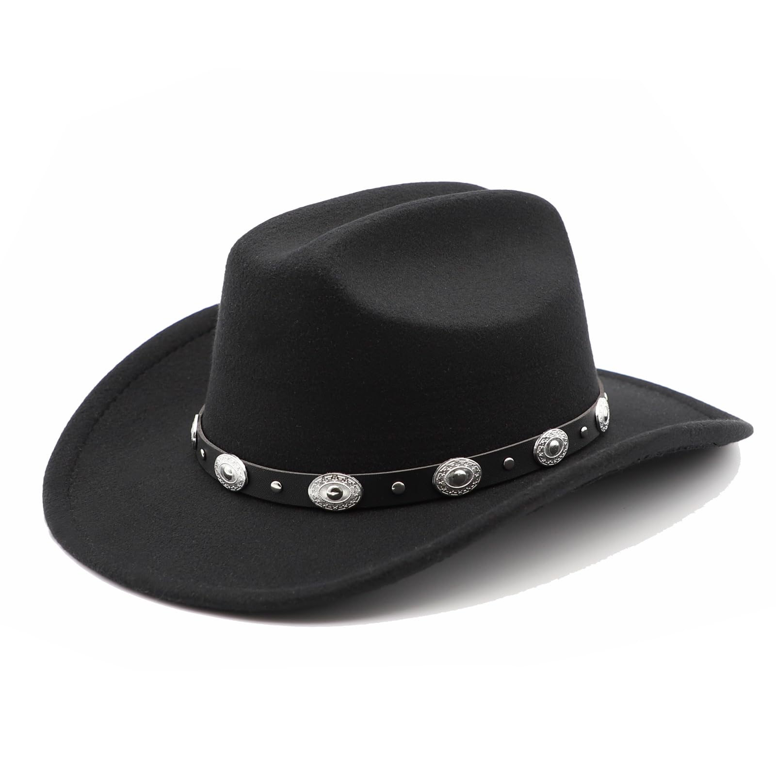Cowboyhut Schwarz Herren Cowgirl Kostüm Damen mit Band Werternhut Cowboyhut Fasching