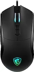 MSI Mouse para jogos Forge GM320, 12800 DPI, micro interruptor de 20 m + cliques, sensor óptico, design ergonômico ambiente manual, luz RGB
