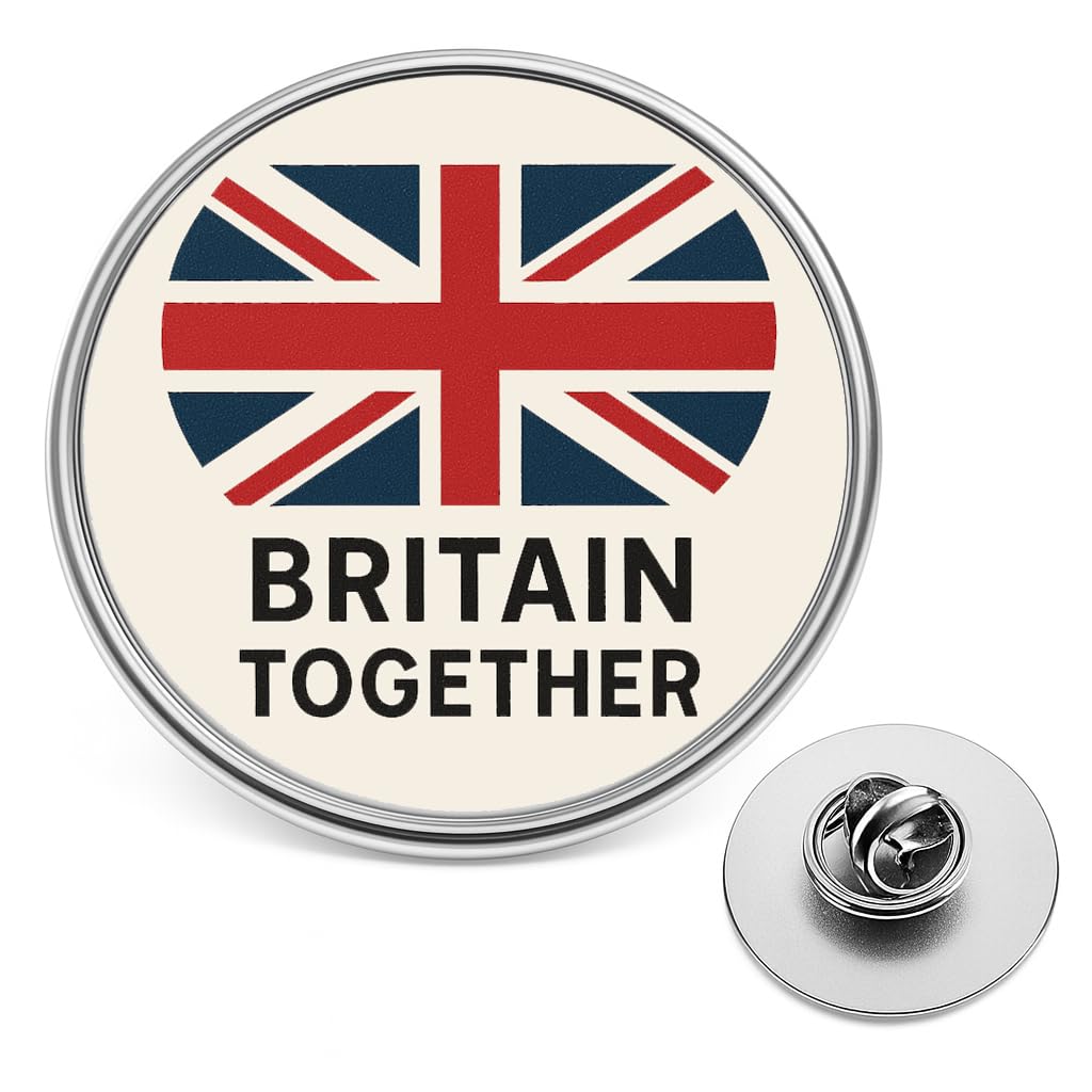 British Union Jack Lapel Pin Badge – UK Flag Brooch with Butterfly Clutch, Patriotic Souvenir for Royal Events, Remembrance Day, Veterans & National Celebrations (20mm) (Britain Together)