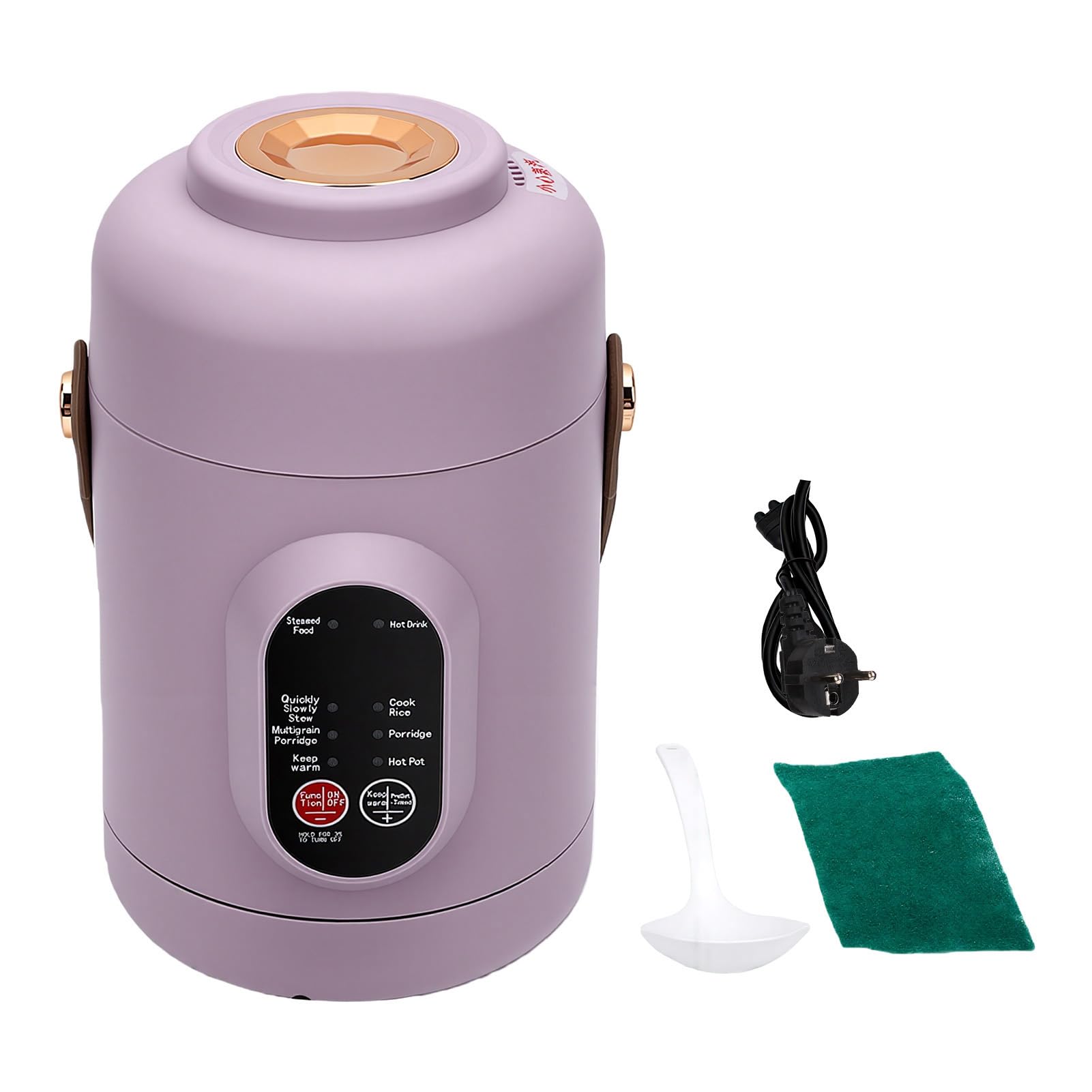 Mini Cuociriso da 800 Ml, Piccola Pentola, Timer 12 Ore (Spina