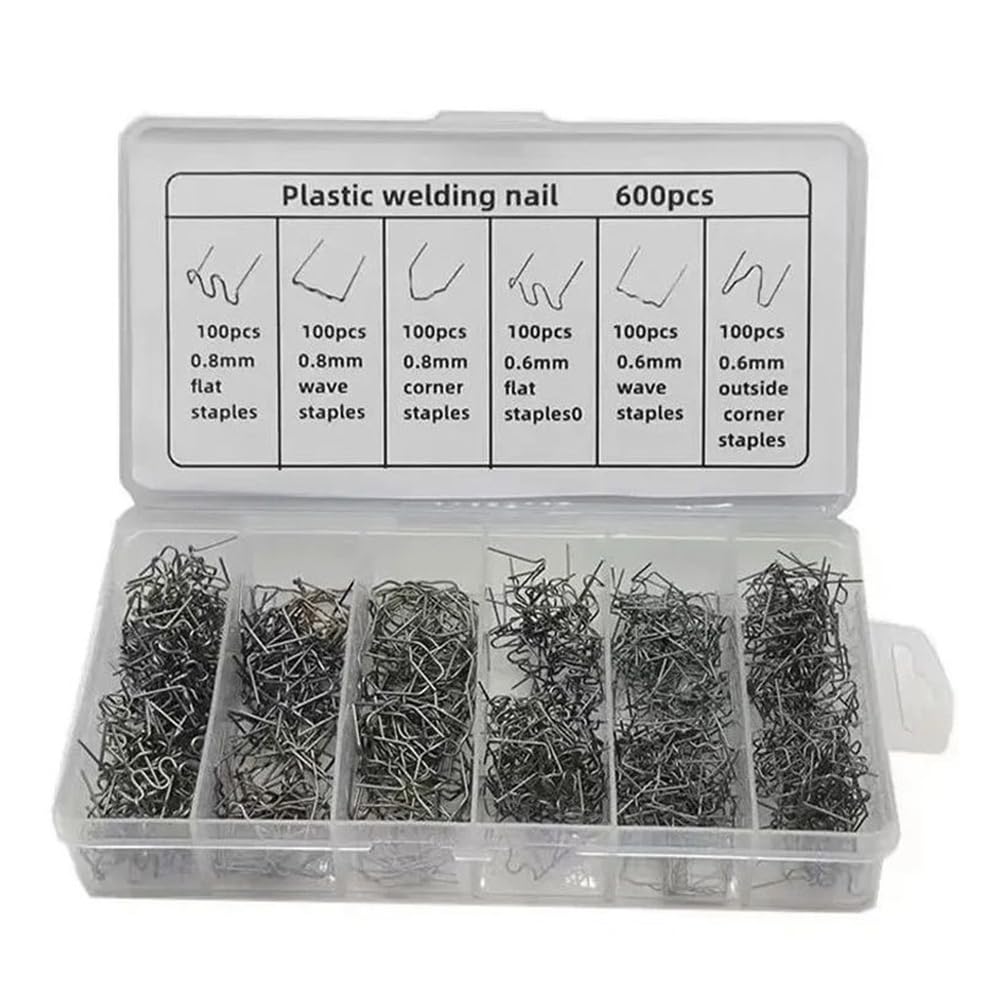 Aundhegrtt As Shown Hot Staples Welding Rods Welding Clamps Repairing Plastics And Bumpers Dashboard Plastic Supplies For Welding 600 Pcs