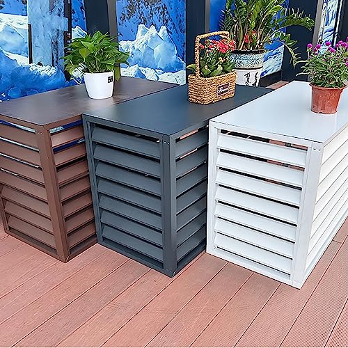 Zewnętrzna aluminiowa osłona klimatyzatora osłona ochronna do pomp AC i ciepła trwała zewnętrzna kratka skraplacza odporna na promieniowanie UV pasuje do większości centralnych jednostek powietrznych