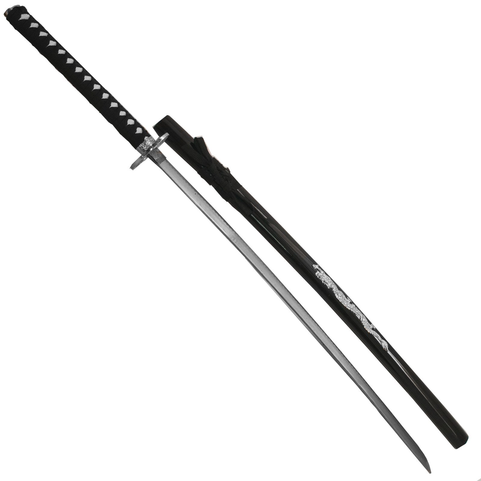 KATANA ORNAMENTALE SPADA GIAPPONESE PER ARREDAMENTO NERA DRAGONE CON DRAGO BLACK DRAGON IN METALLO