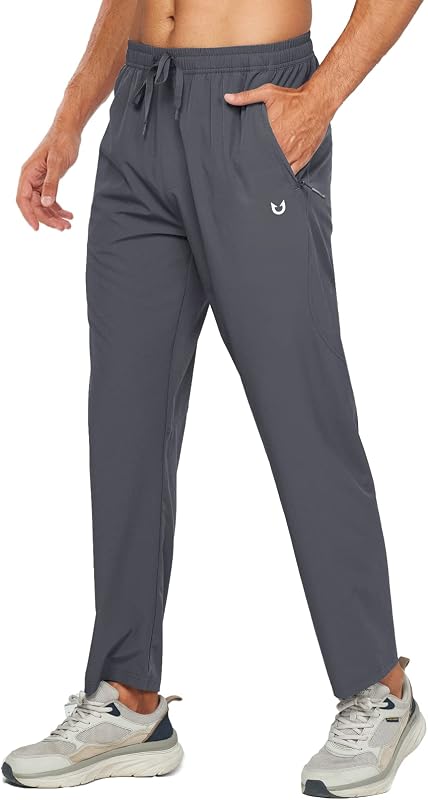 NORTHYARD Pantalones deportivos para hombre Correr Entrenamiento Gimnasio Ligero Secado rápido | Pantalones deportivos informales para correr, bolsillos con cremallera, cintura elástica, transpirables, elásticos en 4 direcciones, refrescantes, tiras reflectantes