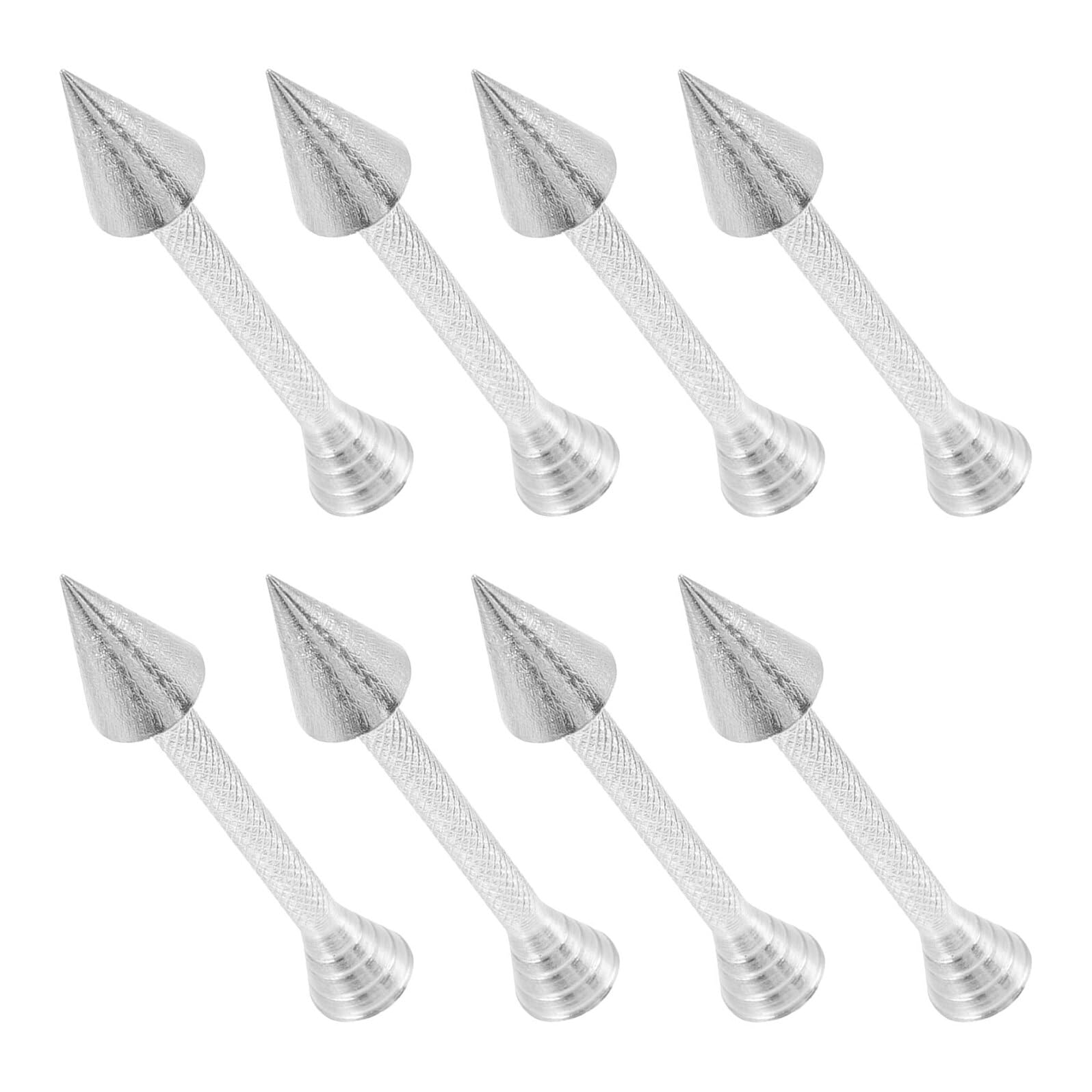 Juego de 8 Varillas para Decorar Pasteles de Aleación de Aluminio Plateadas Soporte Cónico Estable Boquillas para Glaseado Precisas Utensilios para Repostería y Decoración de