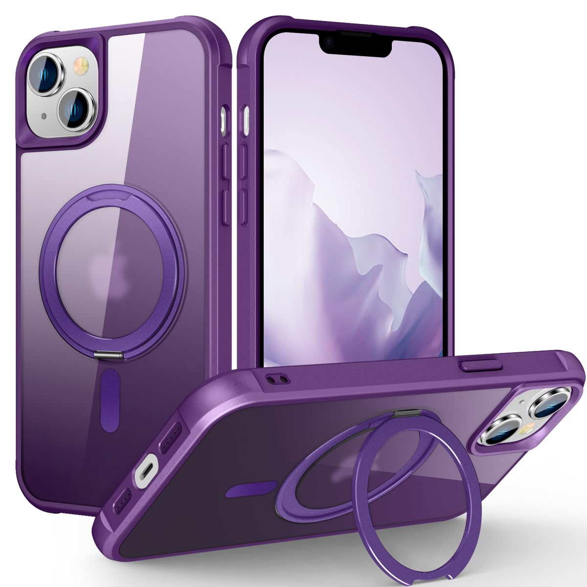 Compatible with iPhone 15 Plus Case with Stand 6.7",Purple