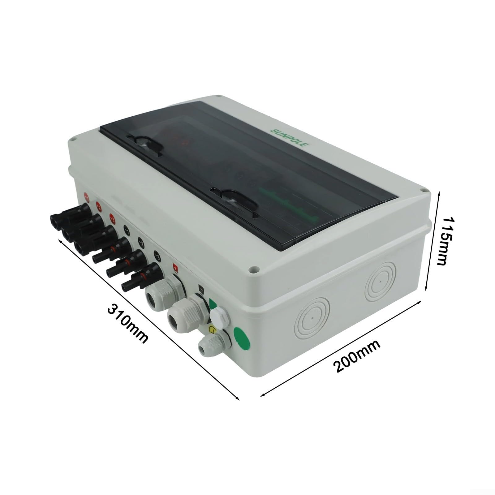 3 In Out 1000V IP65 PV Combiner Box for Solar Power Systems – DC String Protection Box with 4P & 2P 1000V Circuit Disjoncteurs et Fusibles 15A PVC