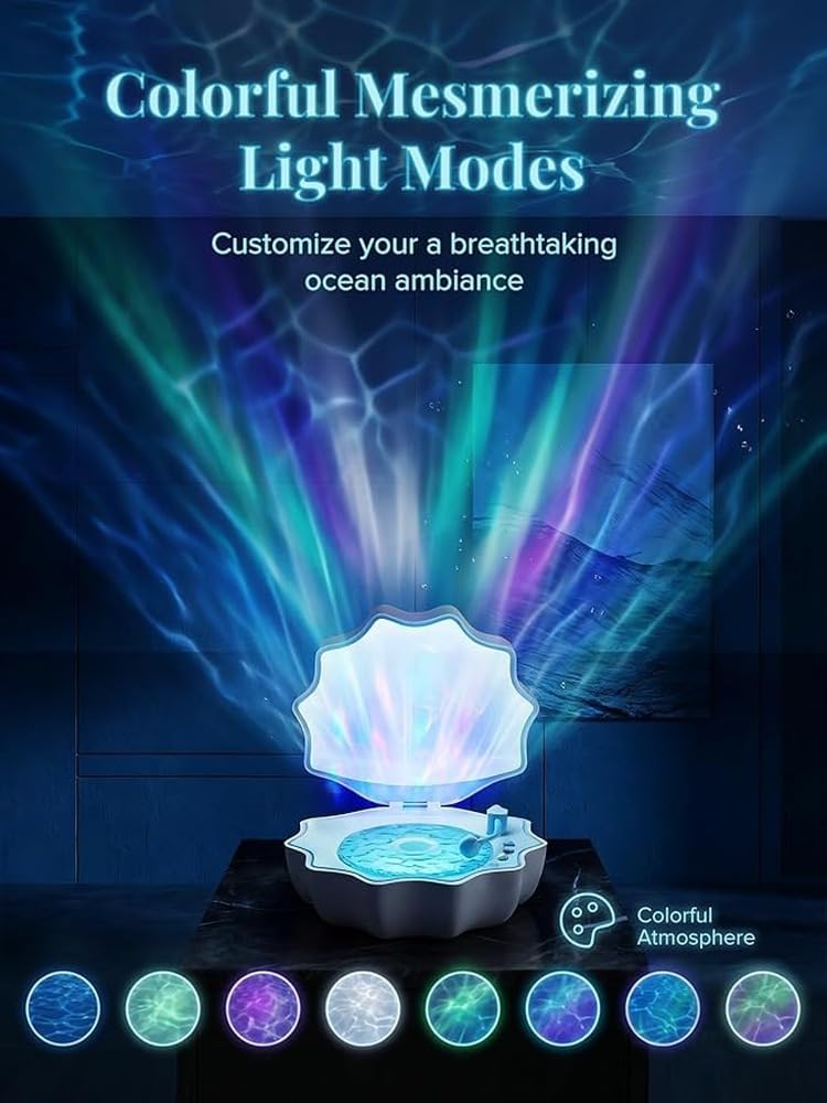 Proyector Shell Light Efecto Onda de Agua Dormitorio