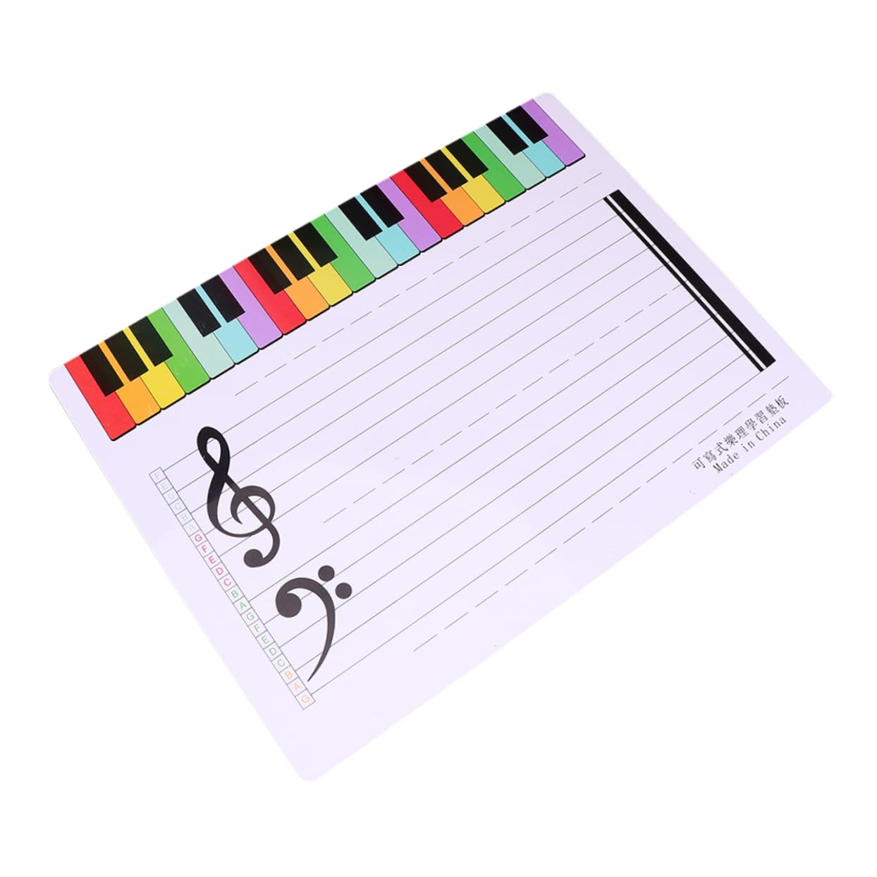Ardoise Portée Musicale en Plastique Légère Surface Lisse, Tableau Pédagogique Effaçable pour Entraînement Musical et Écriture Facile