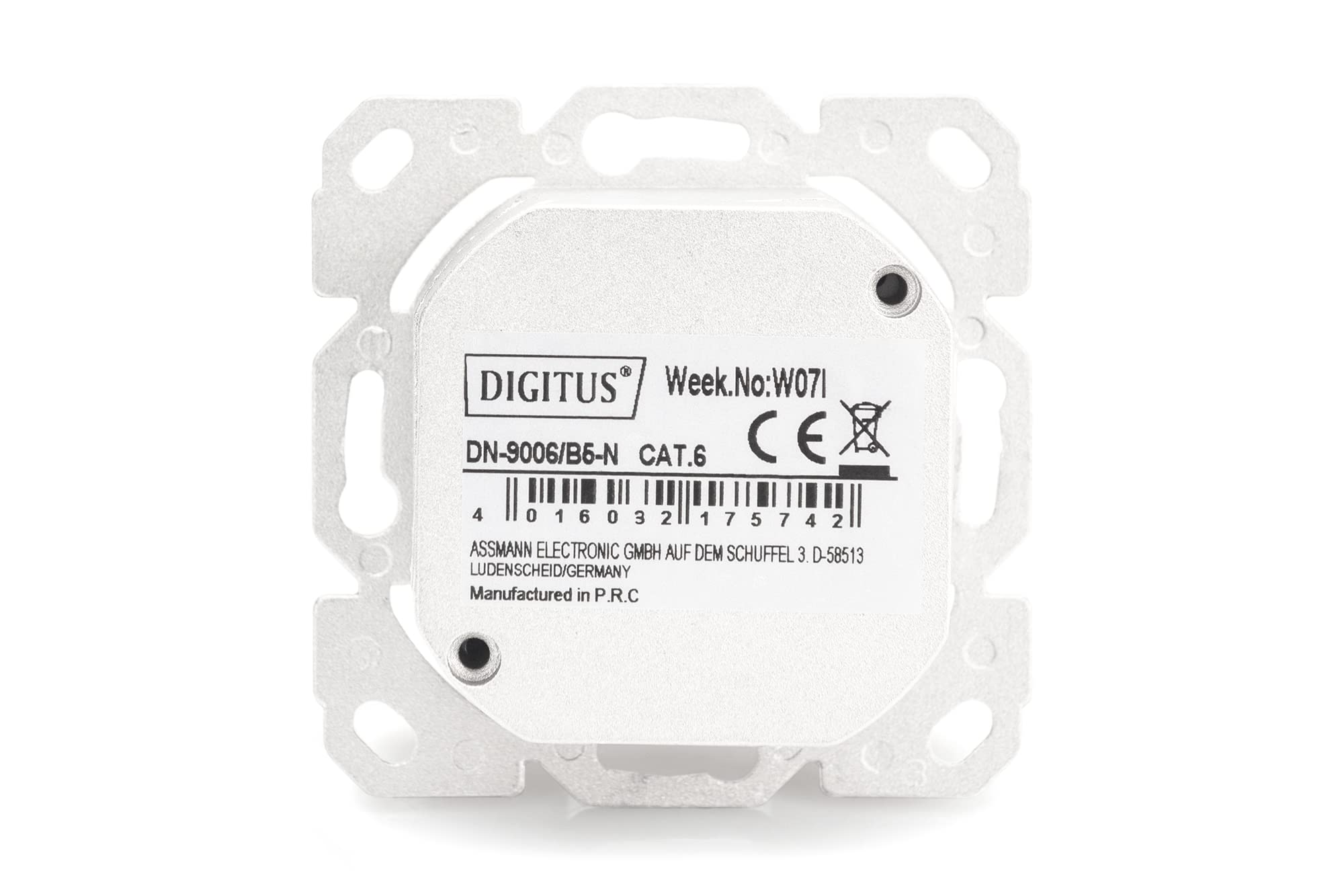 DIGITUS Prise courant Cat.6 classe E, 2 x RJ45, blindé