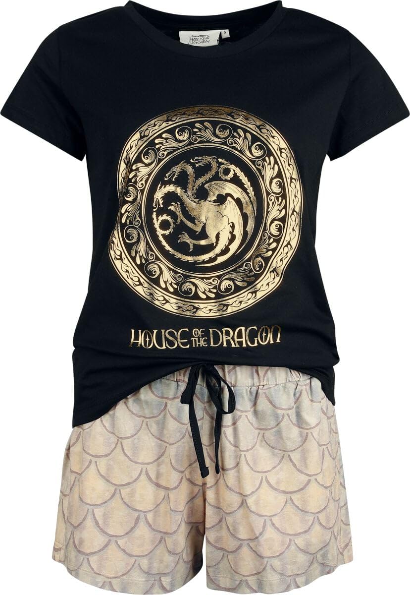 Juego de Tronos House of The Dragon Mujer Pijama Multicolor 100% algodón Regular