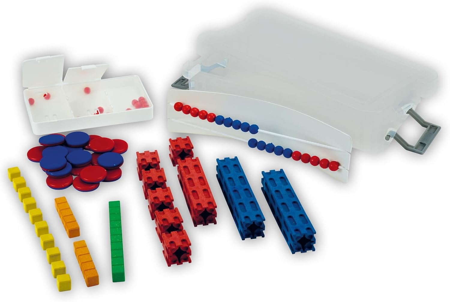 TimeTEX Maths Basic Set Plus ZR 20. 58-Piece Set in Box Red/Blue - Math Learning Primary School