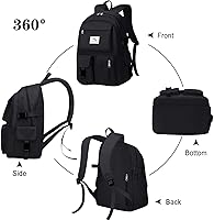 Vista 5 de FANDARE Mochila casual Daypacks Bolsa grande para laptop, Negro -, Mochilas Daypack