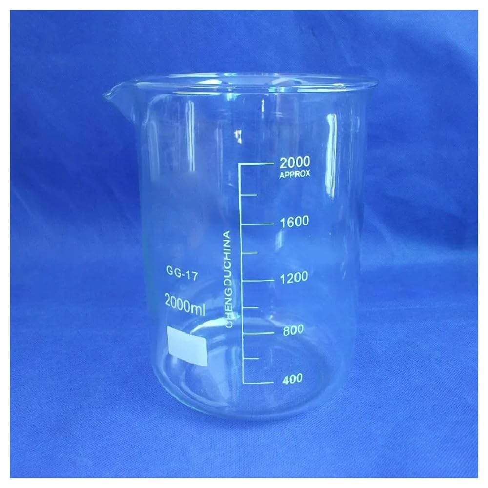Laborglaswaren Becherglas 2000ml Laborbecher 2000ml niedrige Form mit Teilung und Ausguss 3,3