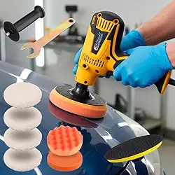 Politriz Automotiva Lixadeira Elétrica Rotativa Com 6 Velocidades Profissional 600-4500rpm 900w (Amarelo - 220v)